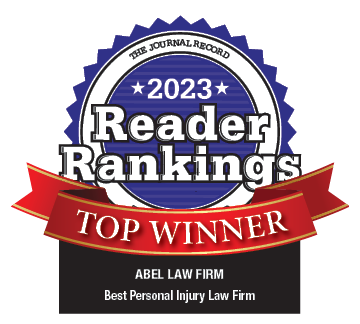 The Journal Record 2023 Reader Rankings - Top Winner - Abel Law Firm - Best Peronal Injury Law Firm