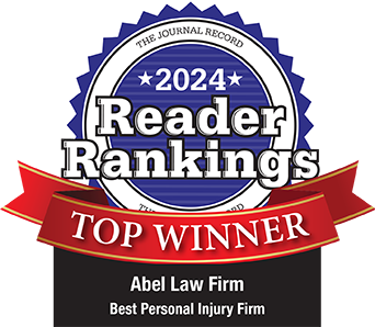 The Journal Record 2023 Reader Rankings - Top Winner - Abel Law Firm - Best Peronal Injury Law Firm 2024